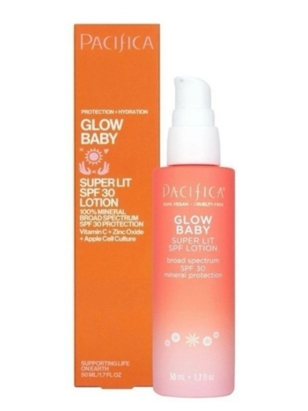 Pacifica Glow Baby Vitamin C Face Mineral Sunscreen SPF 30 Brightening 1.7 oz